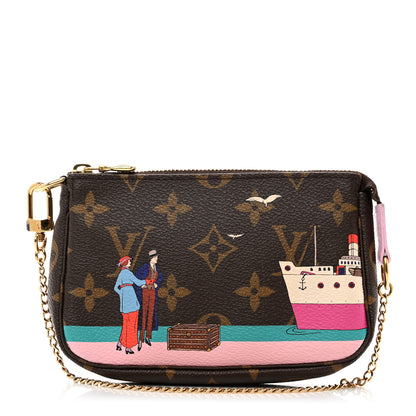 Louis Vuitton Monogram 2016 Christmas Animation Mini Pochette Accessories Rose Ballerine 1 of 7