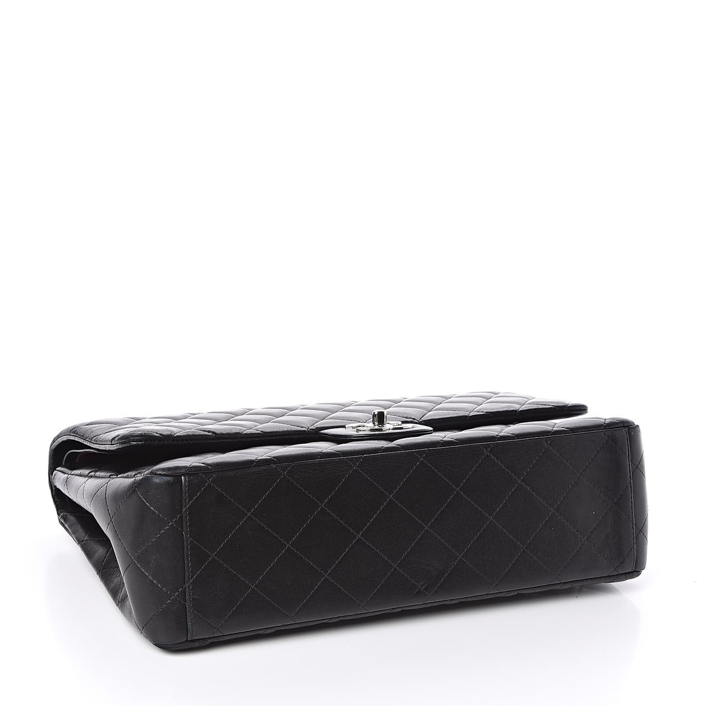 Lambskin Quilted Maxi Double Flap Black