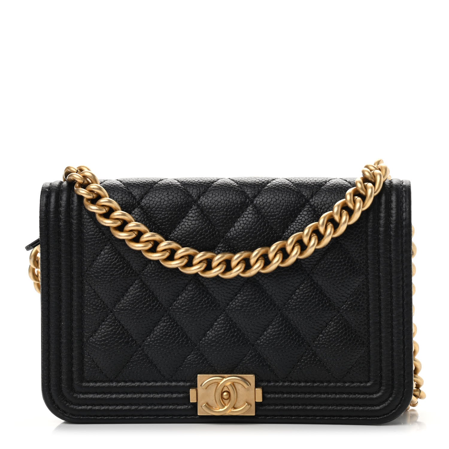 Chanel Caviar Quilted Boy Clutch With Chain Black 1 of 10