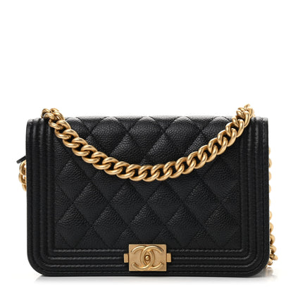 Chanel Caviar Quilted Boy Clutch With Chain Black 1 of 10