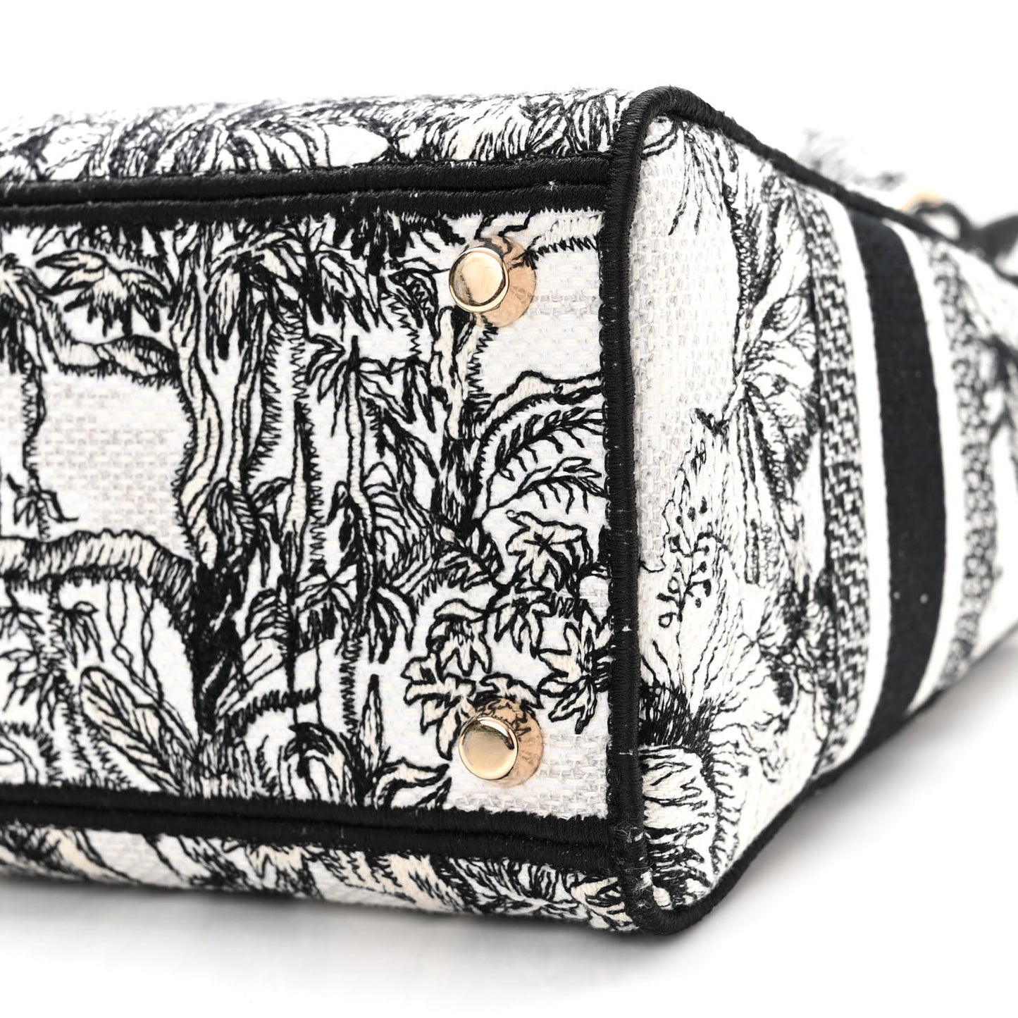 Canvas Embroidered Zodiac Toile De Jouy Medium Lady D-Lite White Black