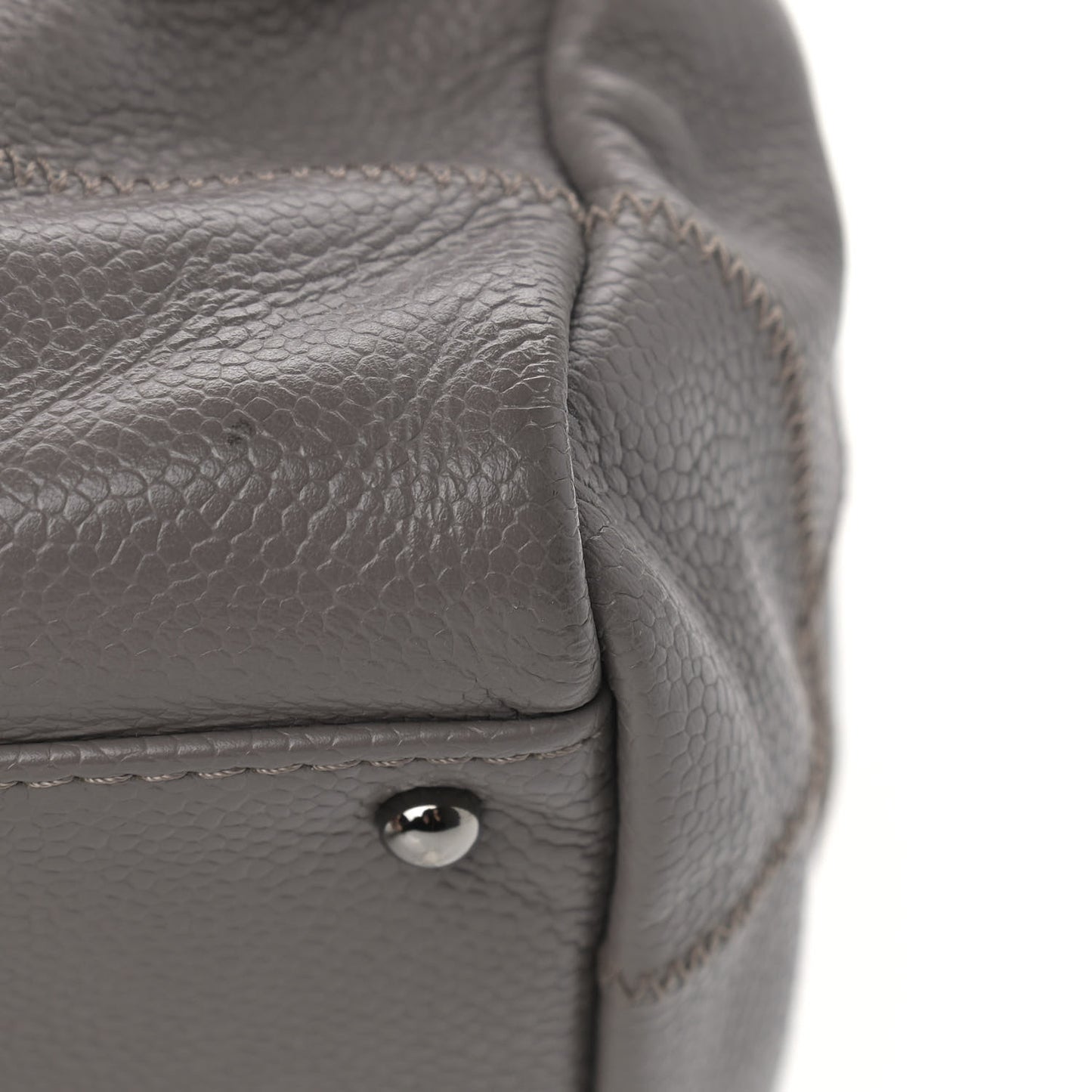 Caviar Square Stitched Bowler Grey