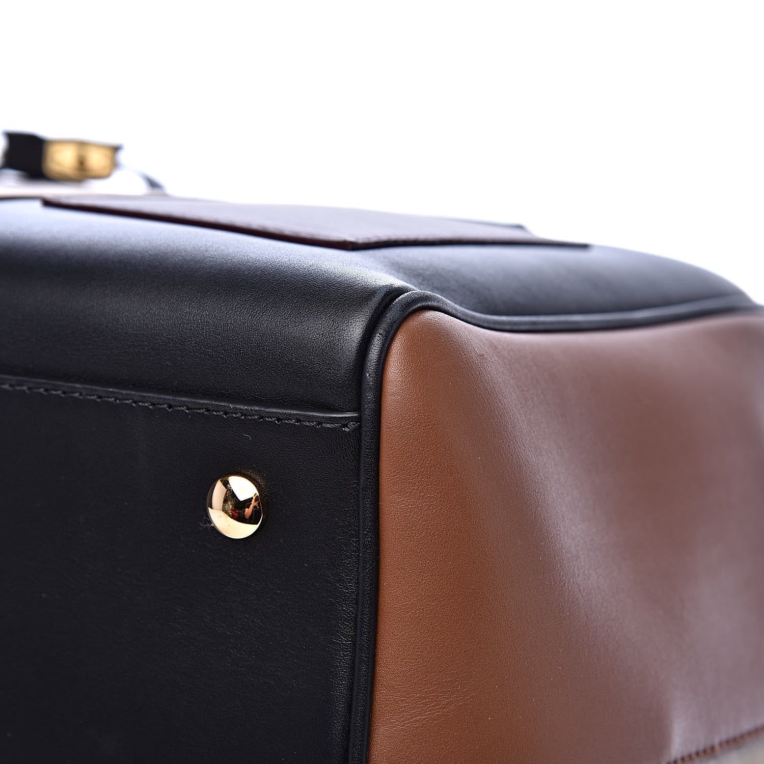 Burberry Smooth Calfskin Paneled Medium Cube Bowling Bag Black 10 of 11