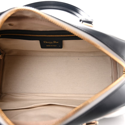 Christian Dior Padded Etoile Calfskin Embossed Medium Dior Vibe Zip Bowling Bag Silver Black 5 of 17