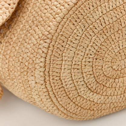 Loewe Raffia Calfskin Balloon Ruffles Bucket Bag Natural Tan 6 of 7