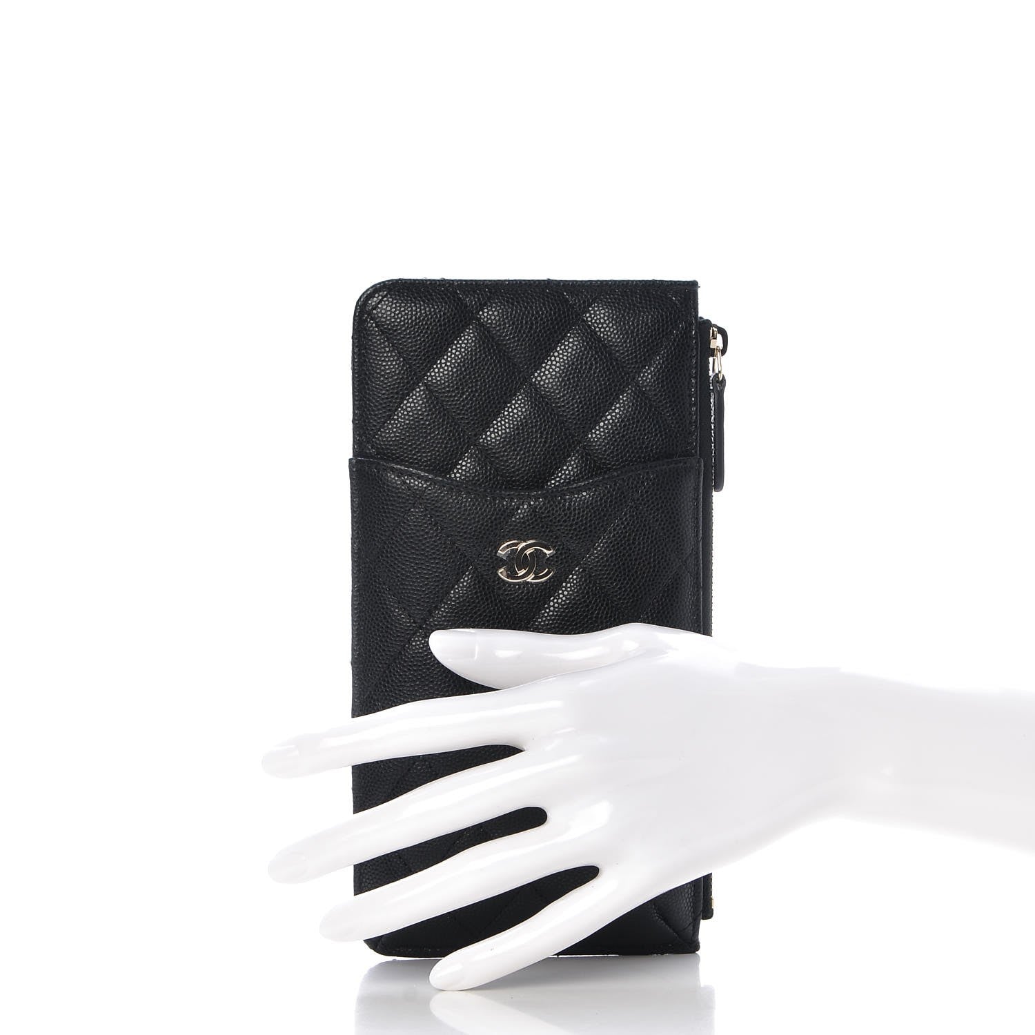 Chanel Caviar Quilted Classic Flat Wallet Pouch Black 2 of 9