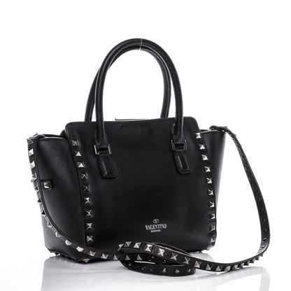Valentino Garavani Vitello Mini Rockstud Double Handle Tote Black 5 of 6