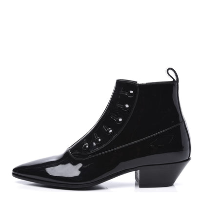 Saint Laurent Vernice Belle Button Ankle Boots 37 Black 1 of 11