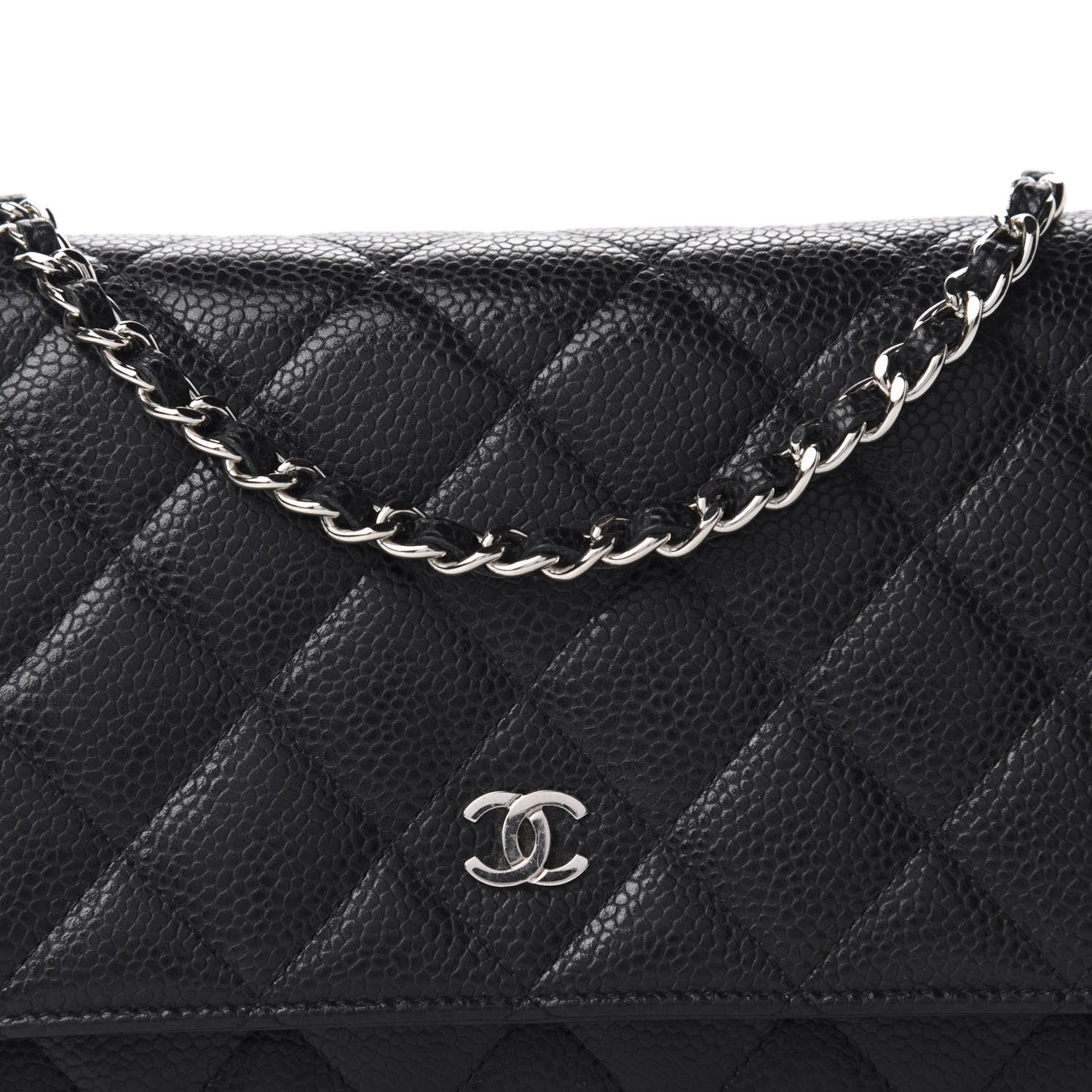 Chanel Caviar Quilted Wallet On Chain WOC Black 11 of 12