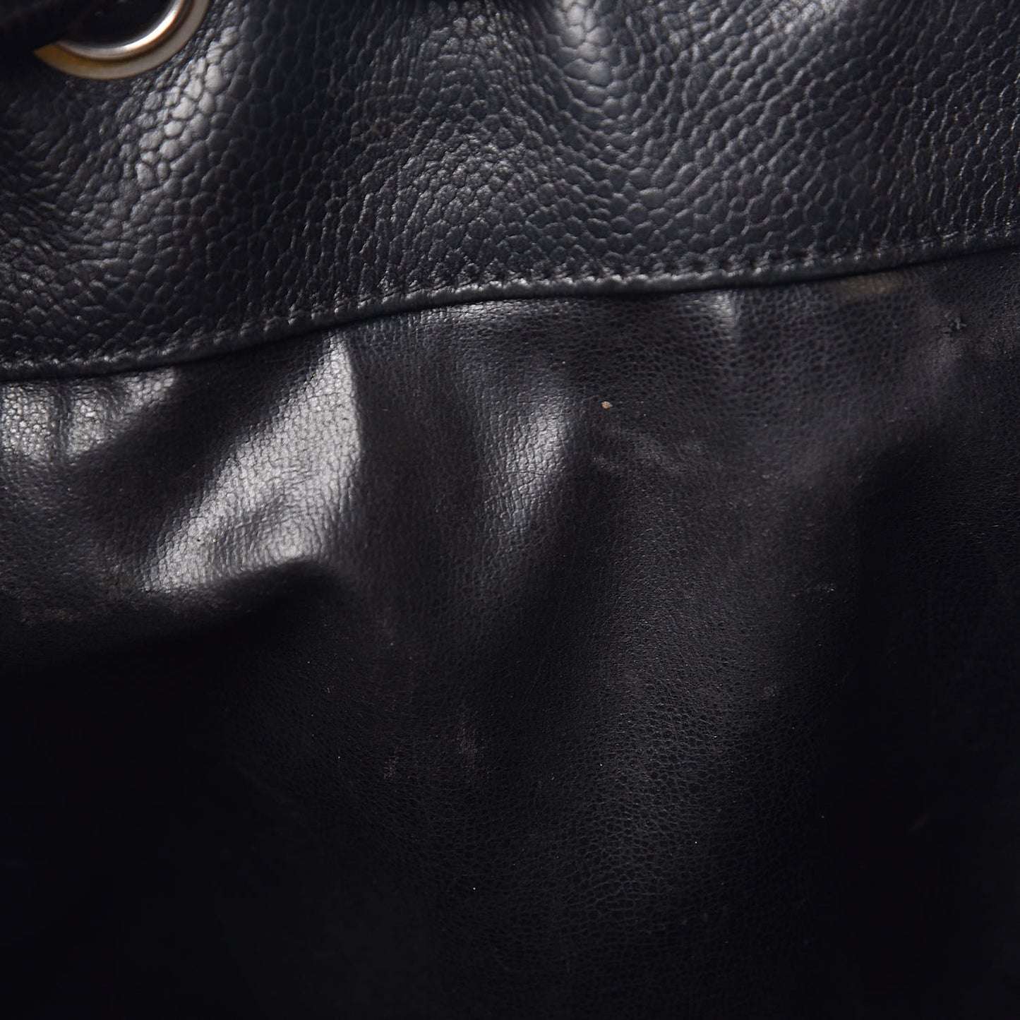 Caviar CC Drawstring Shoulder Bag Black