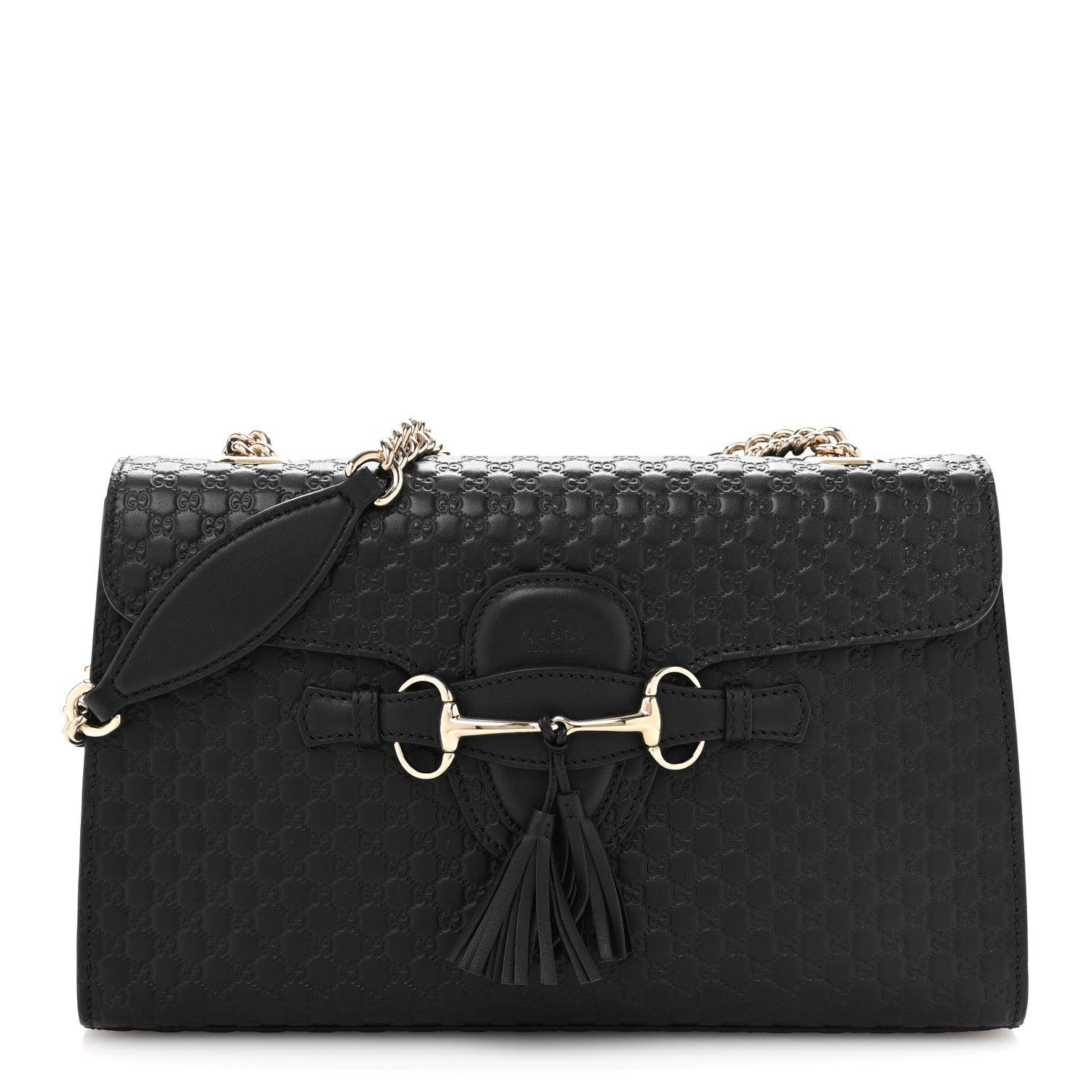 Gucci Microguccissima Medium Emily Chain Shoulder Bag Black 1 of 11