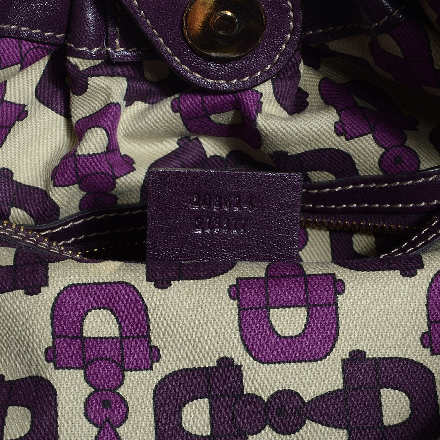 Gucci Guccissima Studded Medium Pelham Shoulder Bag Purple 7 of 7