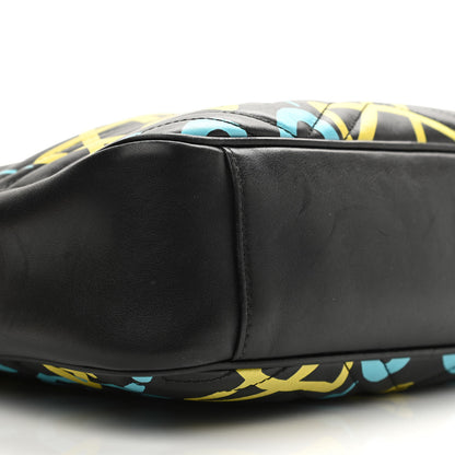 Gucci Calfskin Matelasse GucciGhost Medium GG Marmont Chain Shoulder Bag Black New Acquamarine 11 of 12