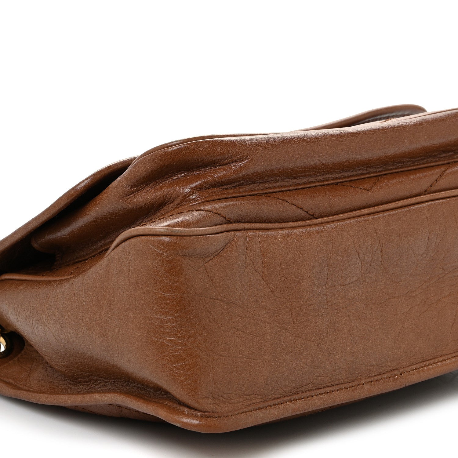 Saint Laurent Crinkled Calfskin Matelasse Monogram Medium Niki Chain Satchel Light Caramel 4 of 11