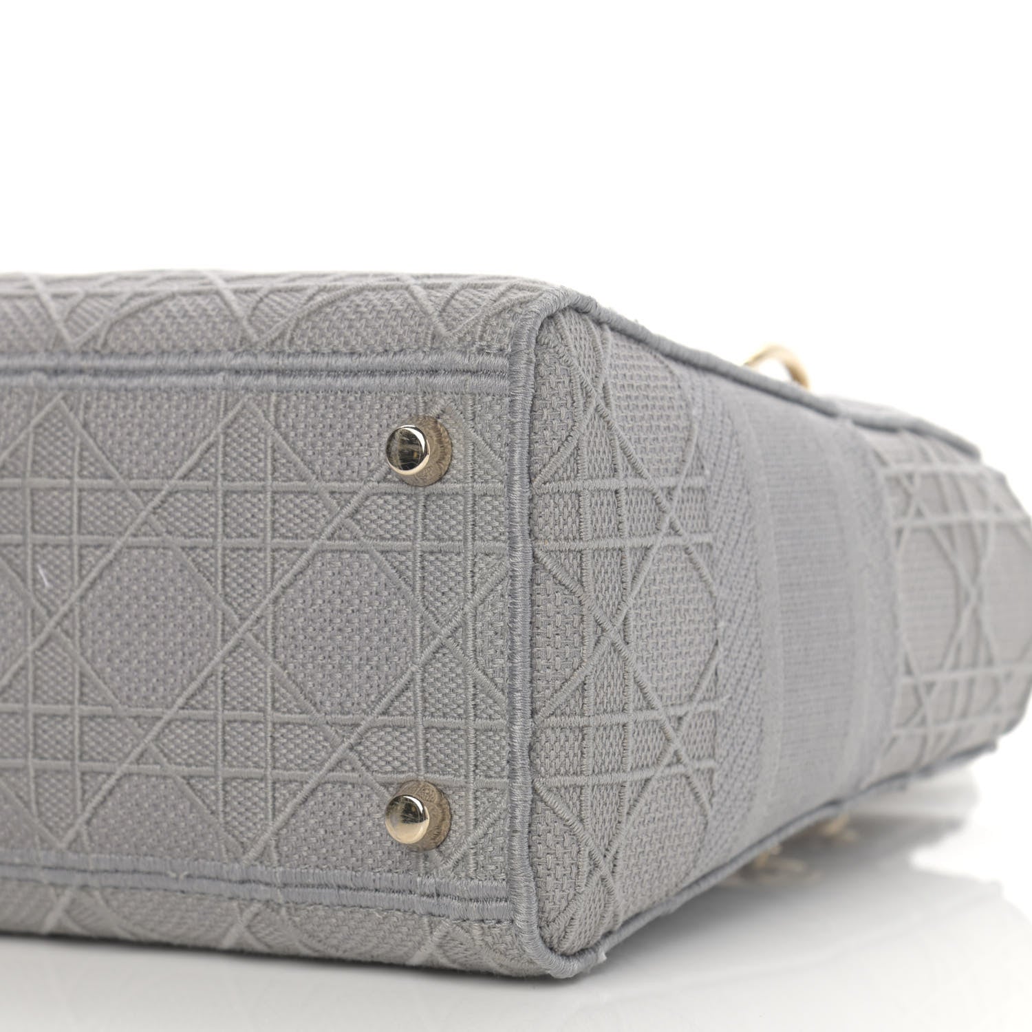 Christian Dior Canvas Embroidered Cannage Medium Lady D-Lite Gray 9 of 11