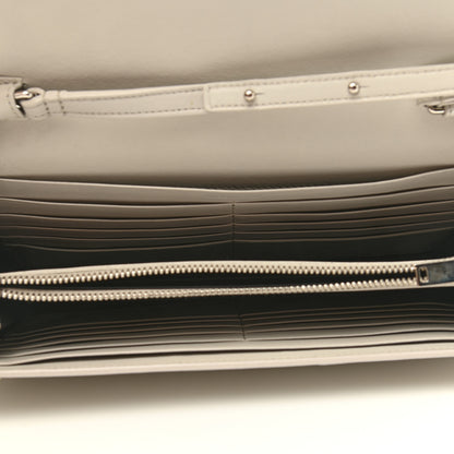 Saint Laurent Calfskin Crocodile Embossed Monogram Chain Wallet Blanc Vintage 4 of 9