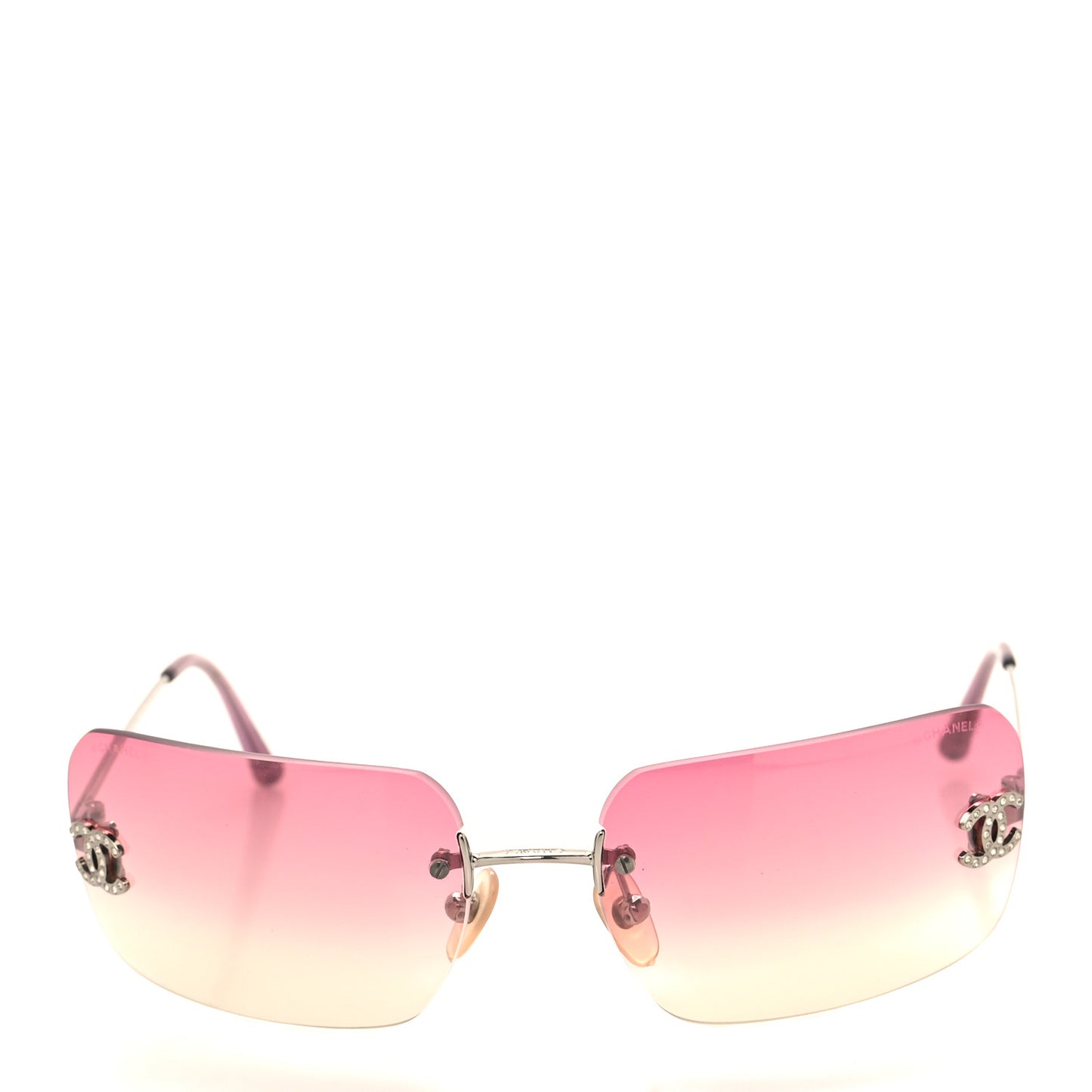 Metal Crystal CC Logo Sunglasses 4017-D Pink