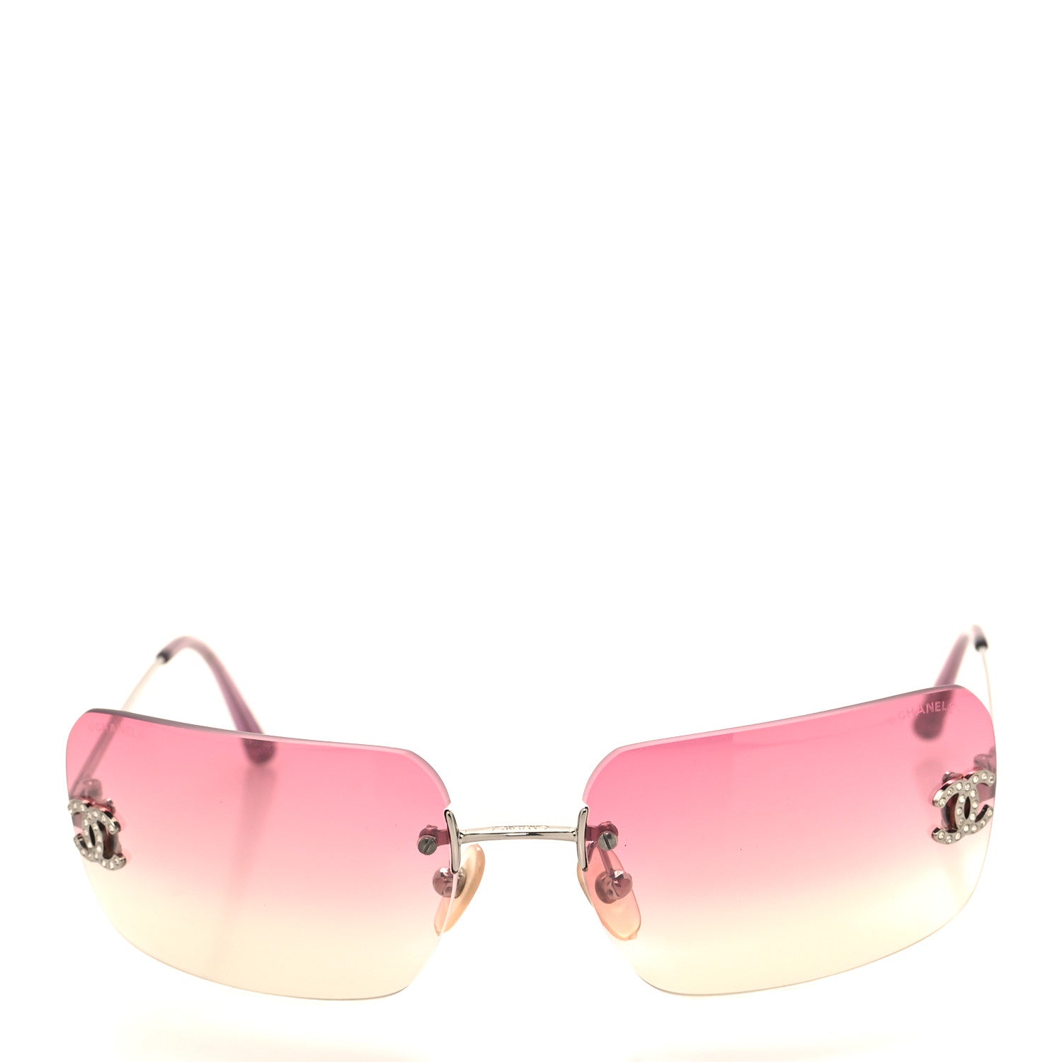 Chanel Metal Crystal CC Logo Sunglasses 4017-D Pink 2 of 7
