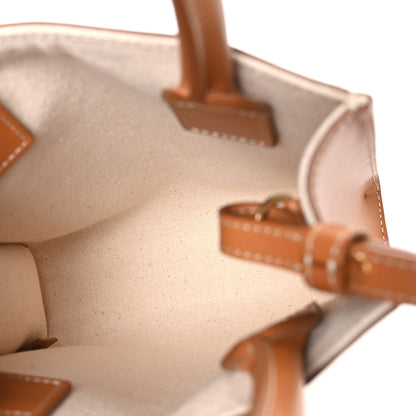 Celine Canvas Calfskin Mini Vertical Cabas Natural Tan 5 of 9