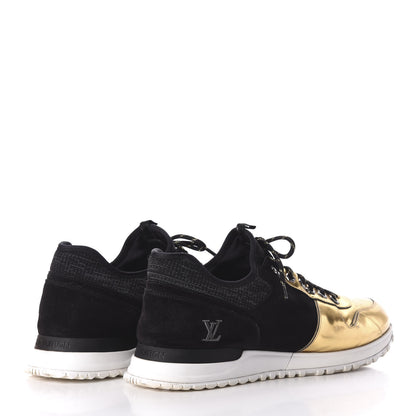 Louis Vuitton Metallic Patent Suede Run Away Sneakers 10.5 Black 4 of 13