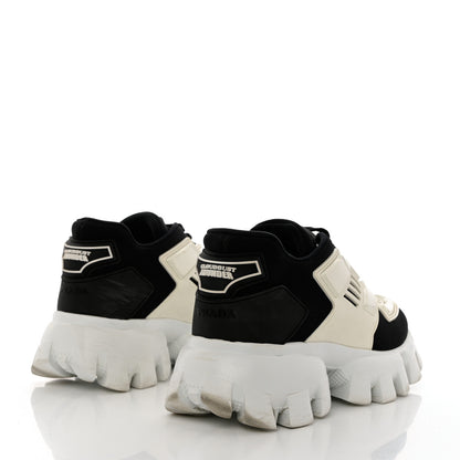 Prada Rubber Technical Knit Fabric Cloudbust Thunder Sneakers 37.5 Black White 4 of 12
