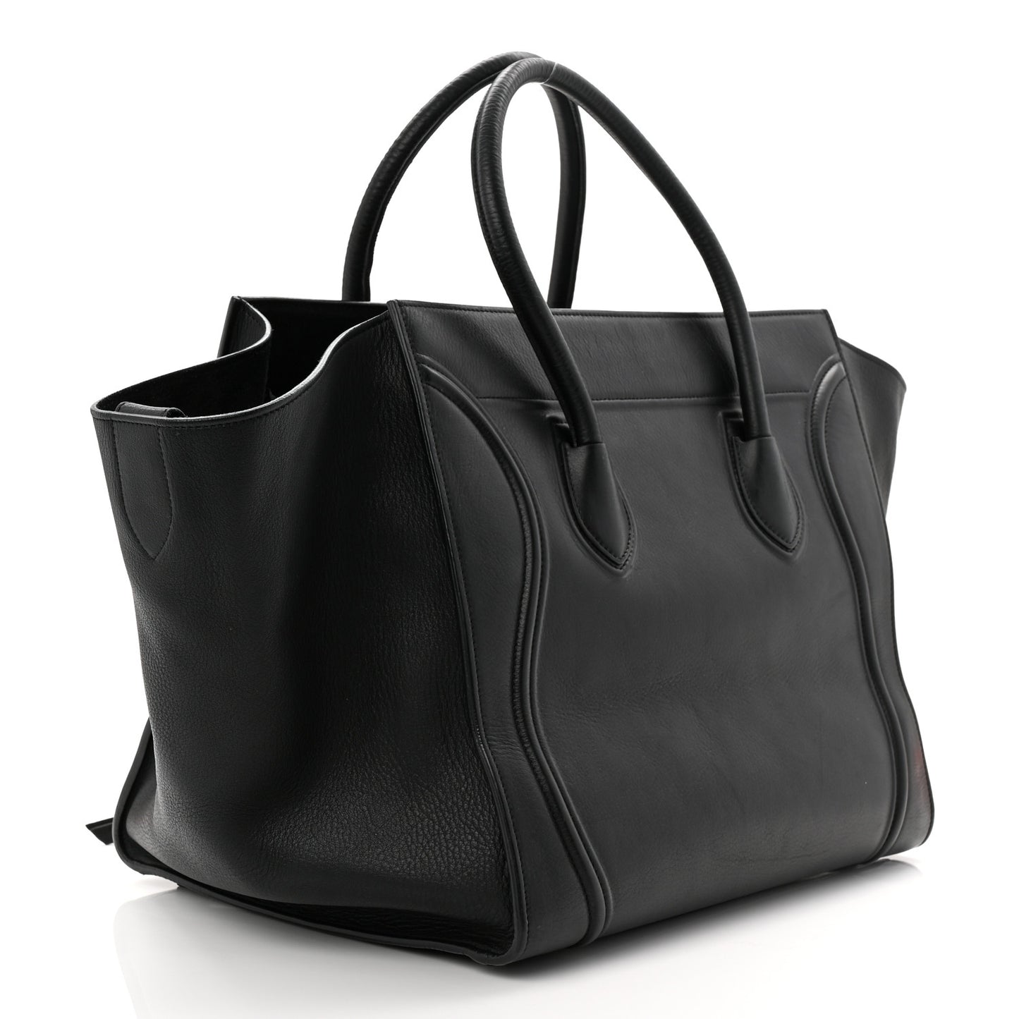 Grained Calfskin Medium Phantom Luggage Black