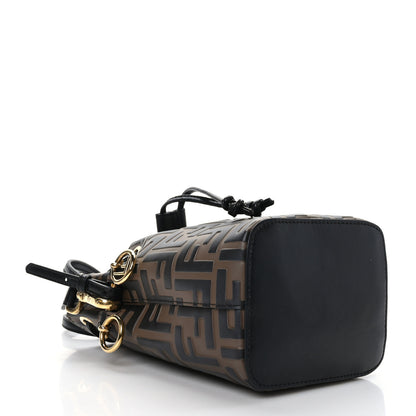 Fendi Vitello Liberty F is Fendi Bi-Color FF 1974 Embossed Mini Mon Tresor Bucket Bag Maya Black 4 of 11