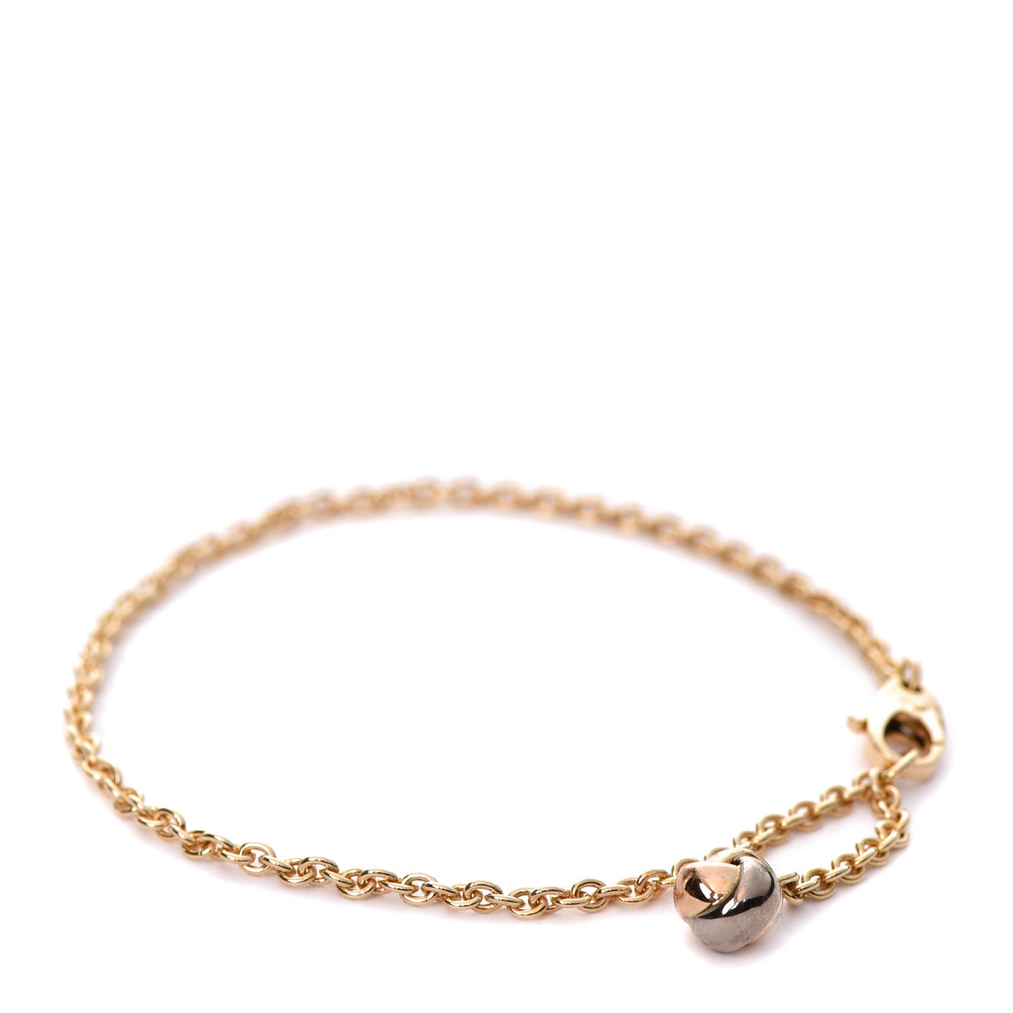 18K Yellow White Pink Gold Trinity Ball Bracelet