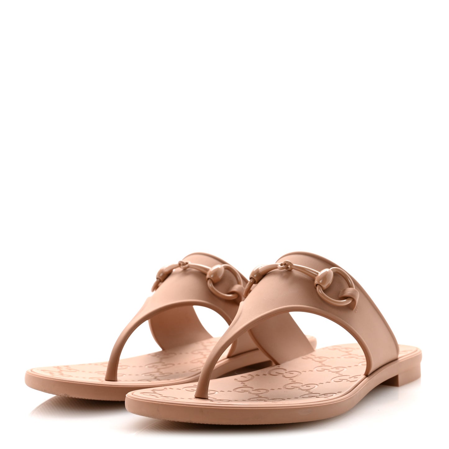 Rubber Womens Horsebit Thong Sandals 36 Vintage Camel