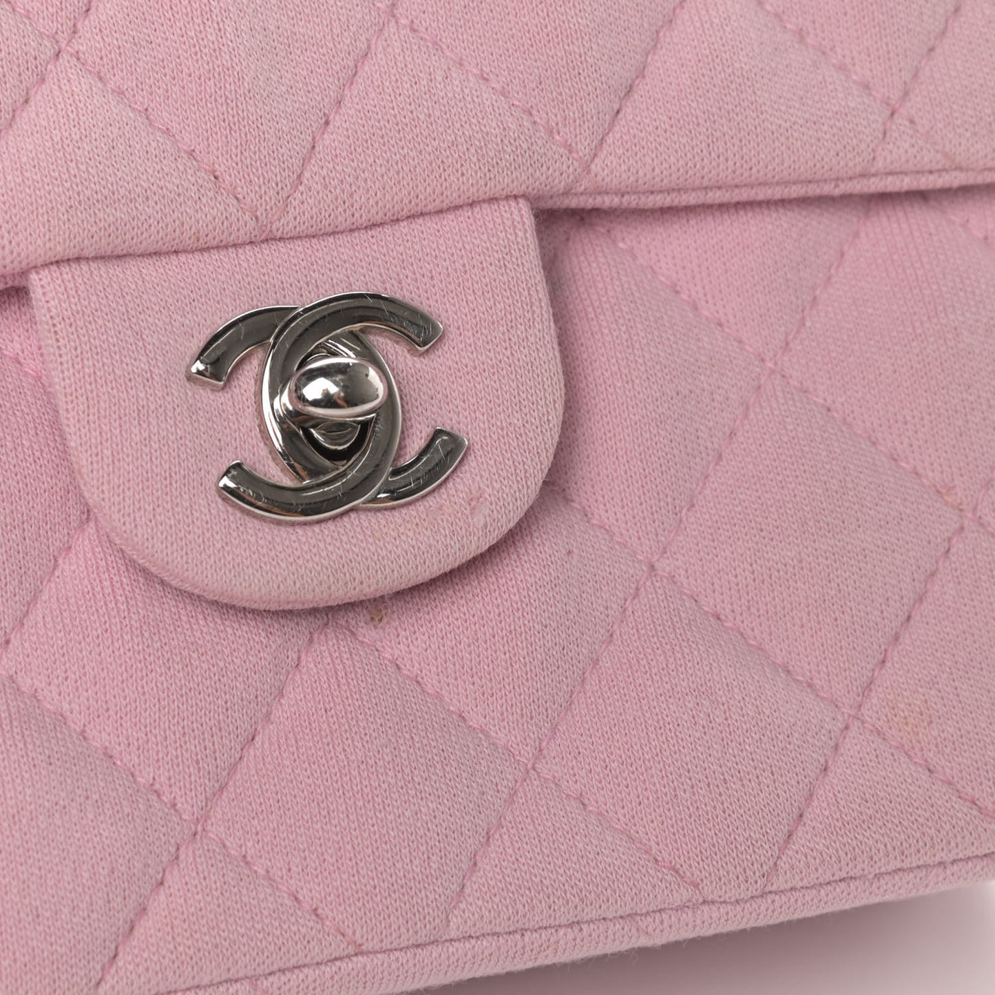 Jersey Quilted Mini Square Flap Pink