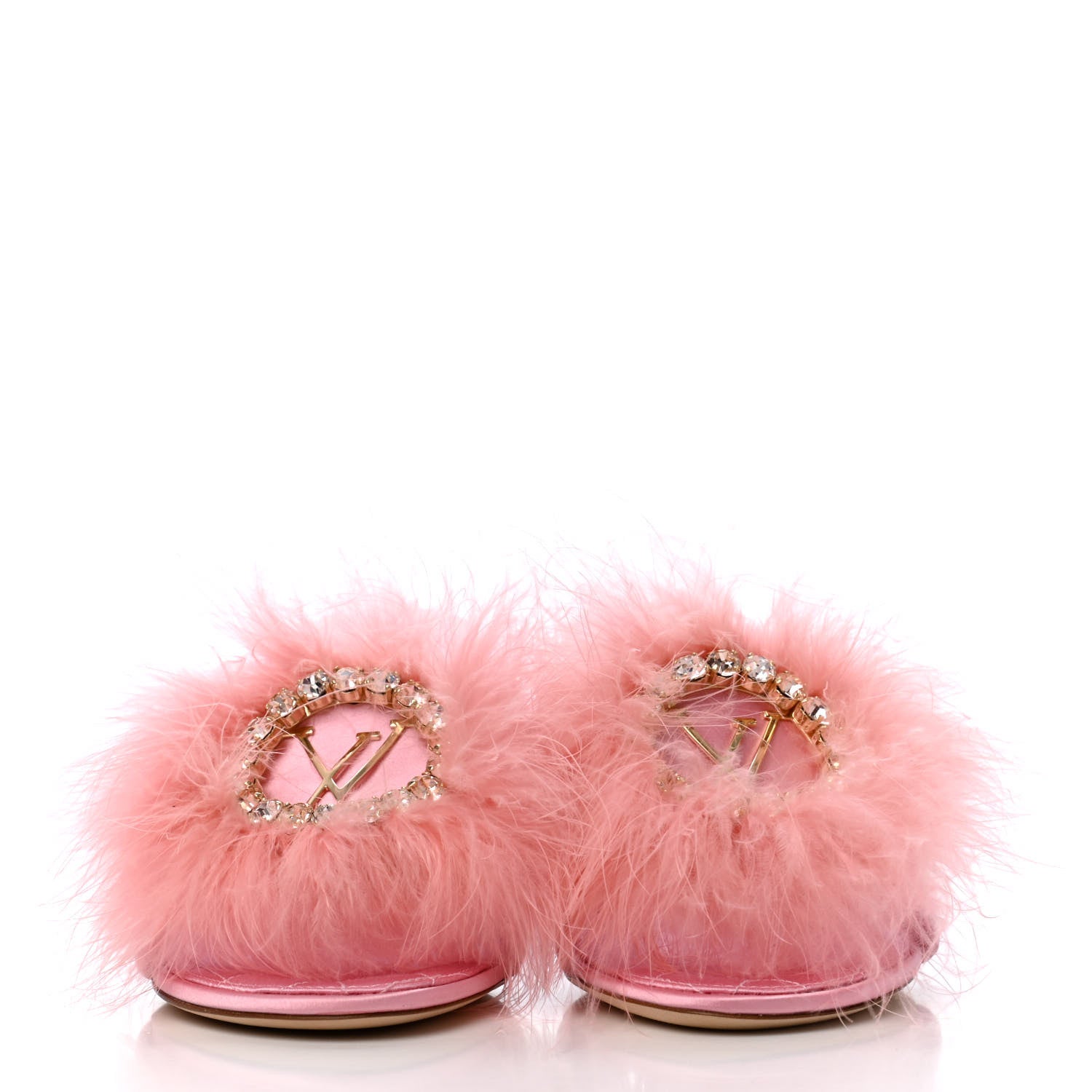 Louis Vuitton Fur Crystal LV Marilyn Mule 38 Rose 2 of 12