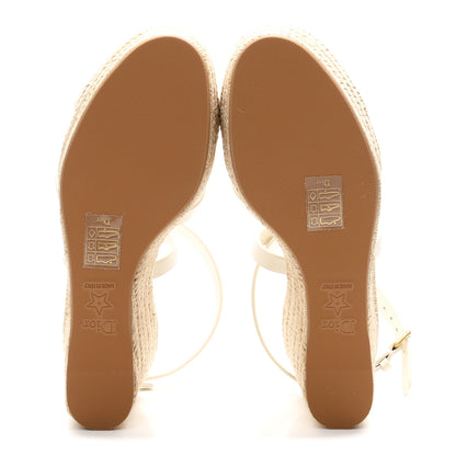 Christian Dior Calfskin D-Club Wedges Sandals 37.5 Off White 6 of 10