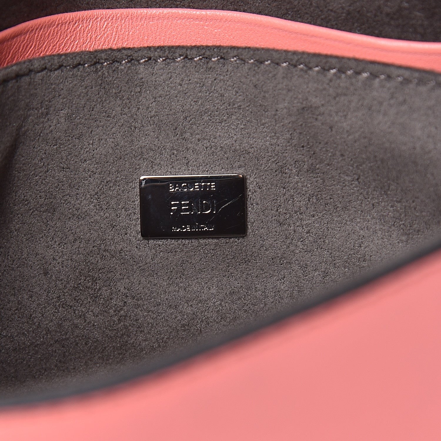 Fendi Nappa Rabbit Fox Fur Micro Buggie Baguette Coral 6 of 10