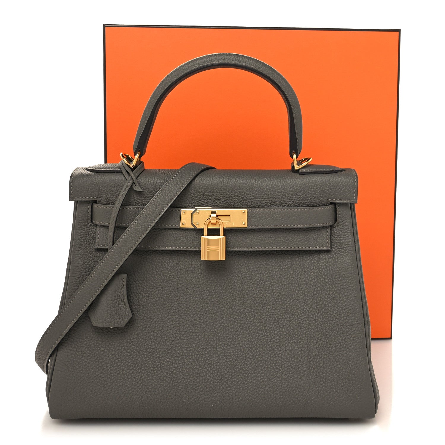 Hermes Togo Kelly Retourne 28 Gris Meyer 13 of 13