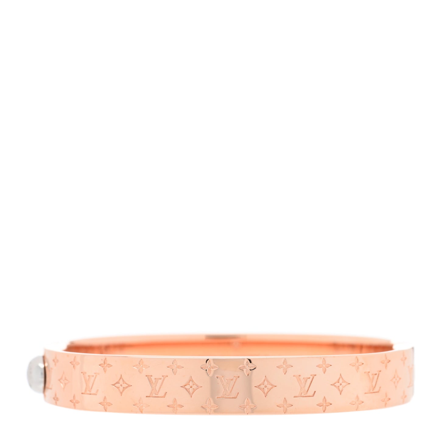 Brass Monogram Nanogram Cuff S Pink Gold