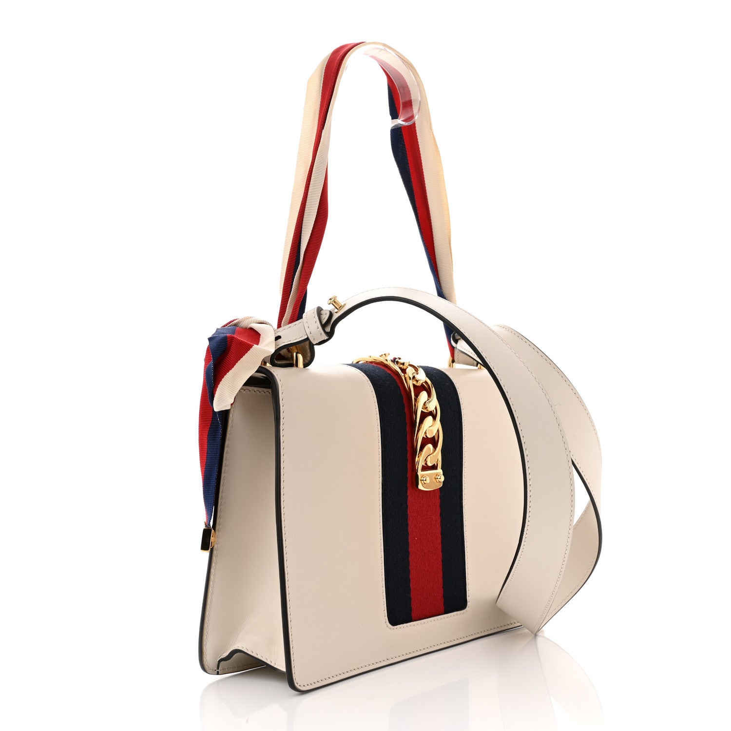Gucci Calfskin Small Sylvie Shoulder Bag Off White 2 of 9