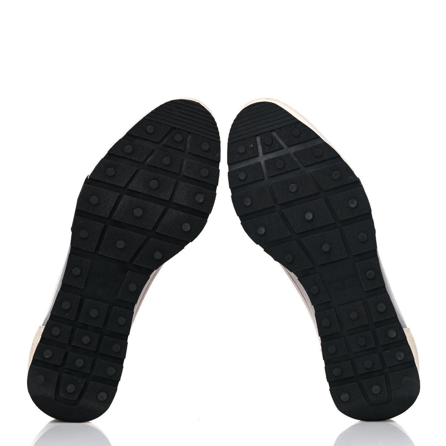 Calfskin Neoprene Mesh Suede Race Runner Sneakers 38 White Black Grey