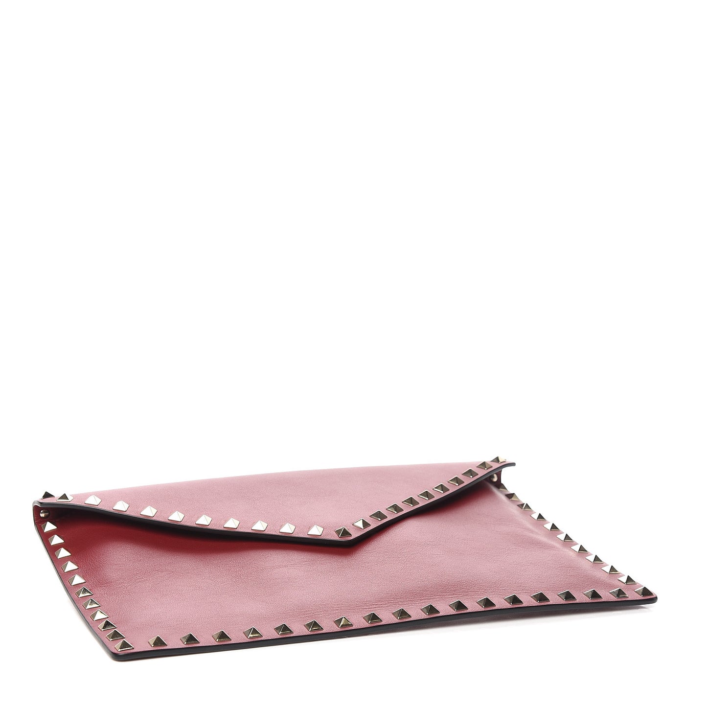 Vitello Large Rockstud Envelope Clutch Rubino