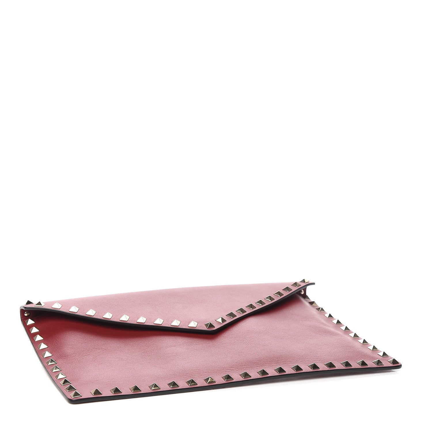 Valentino Garavani Vitello Large Rockstud Envelope Clutch Rubino 4 of 6