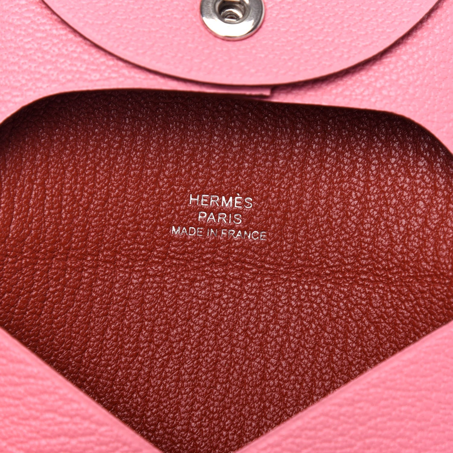 Hermes Chevre Mysore Verso Bastia Coin Purse Rose Confetti Brique 6 of 7