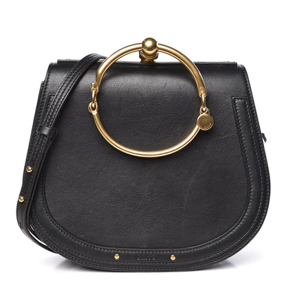 Chloe Calfskin Suede Medium Nile Bracelet Bag Black 1 of 12