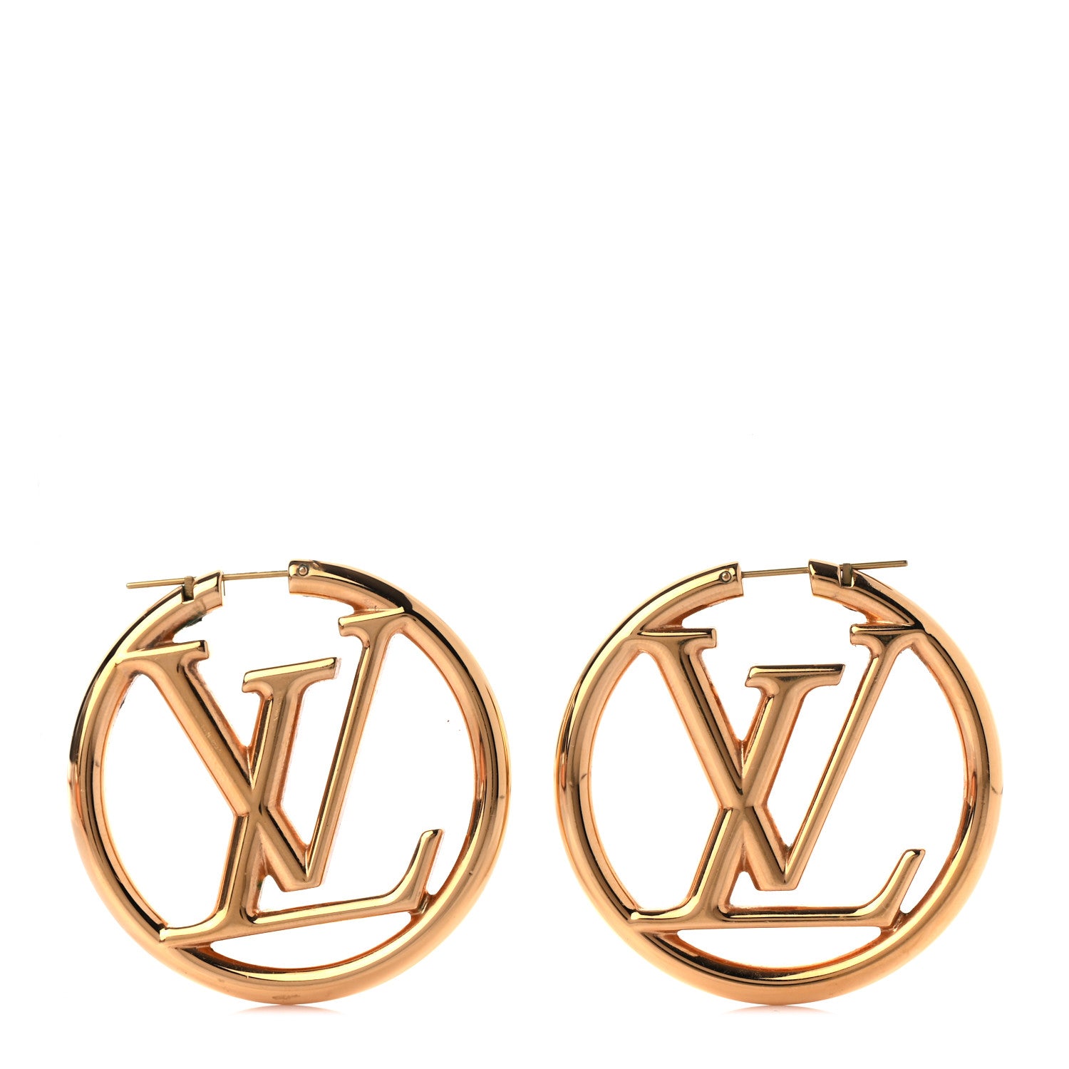 Louis Vuitton Metal Louise Hoop Earrings Gold 1 of 4