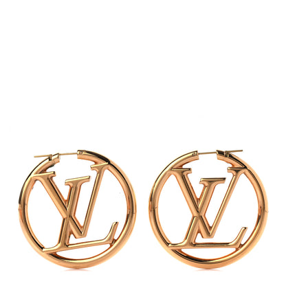 Louis Vuitton Metal Louise Hoop Earrings Gold 1 of 4