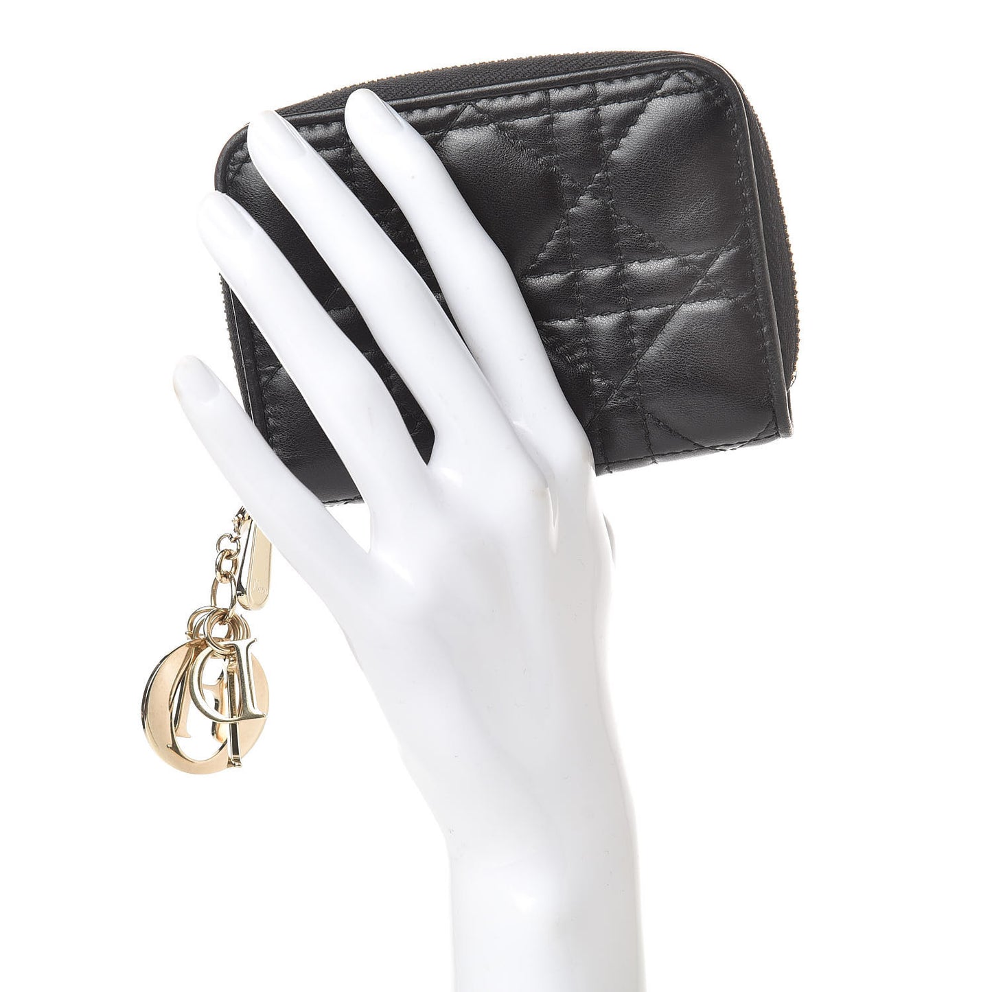 Lambskin Cannage Lady Dior Multi Card Holder Black