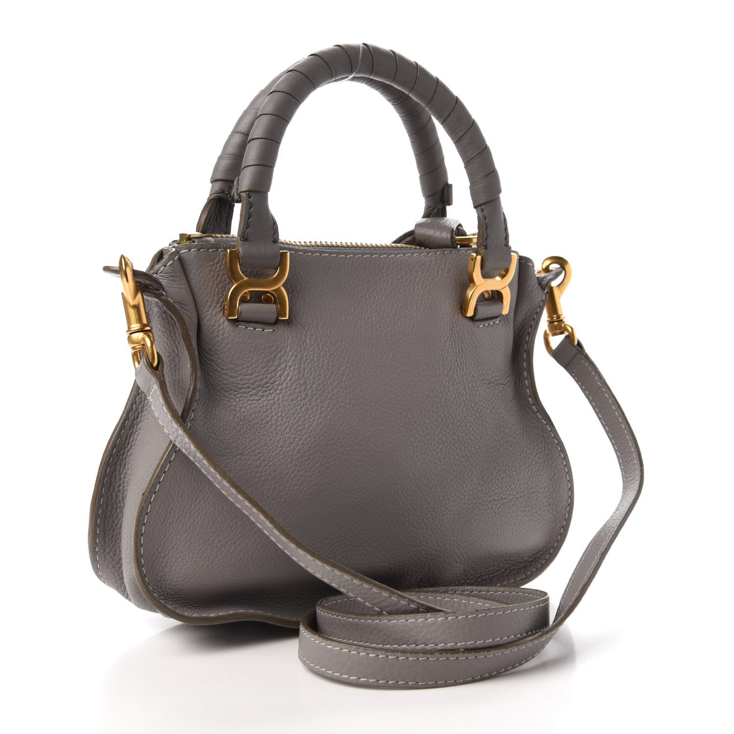 Chloe Calfskin Baby Marcie Satchel Cashmere Grey 3 of 9