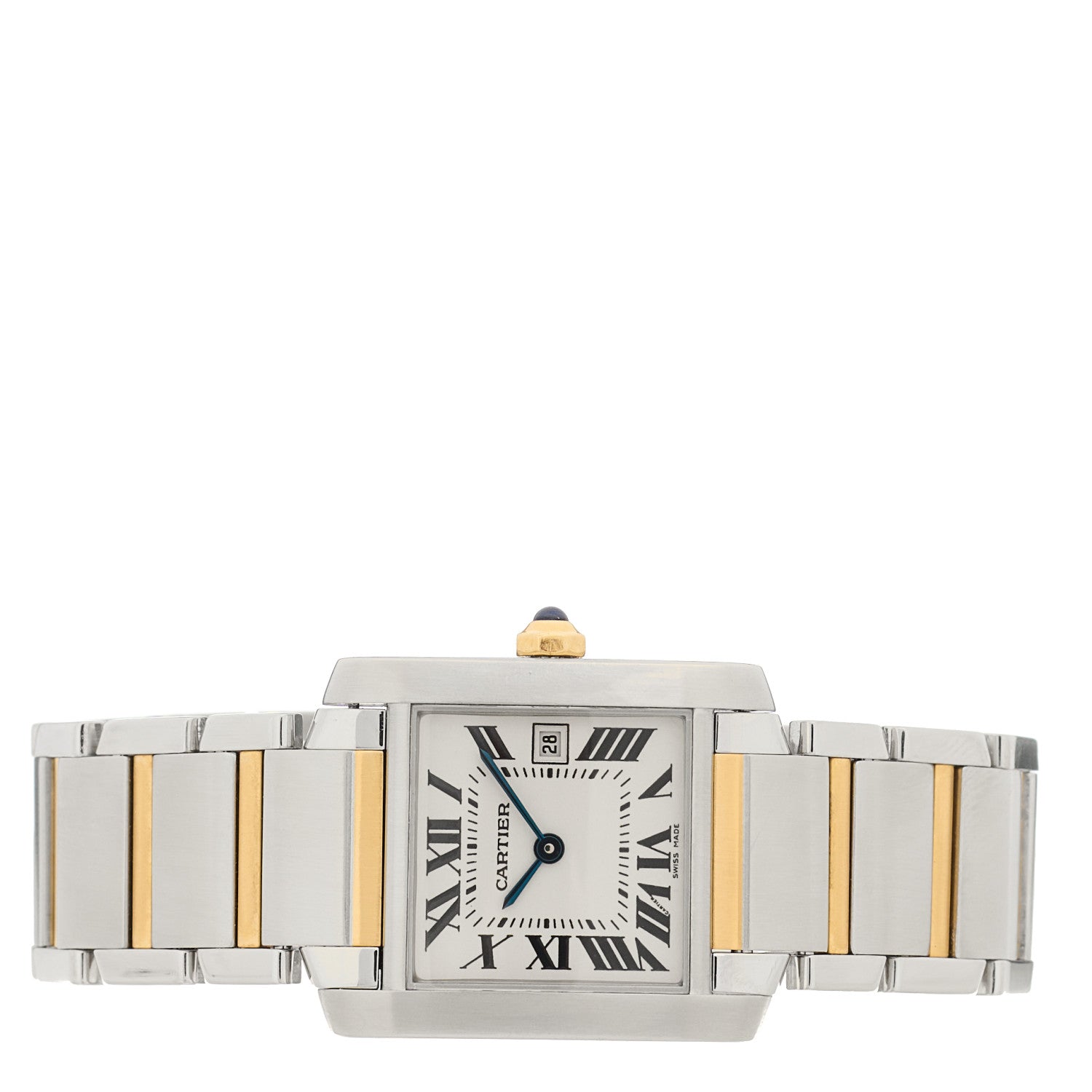 Cartier Stainless Steel 18K Yellow Gold 25mm Tank Francaise Quartz Watch 2 of 5
