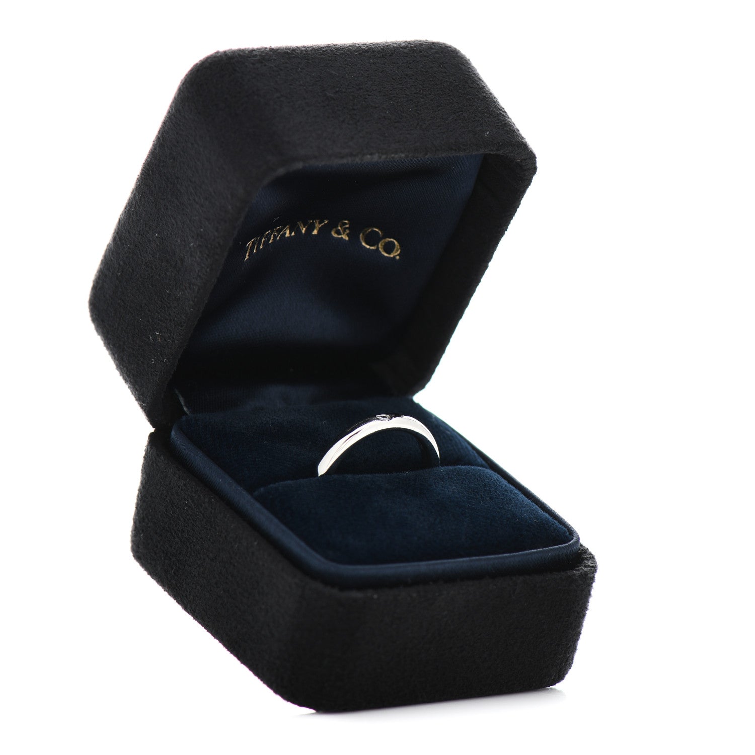 Tiffany Platinum Diamond Elsa Peretti Band Ring 47 4 3 of 3