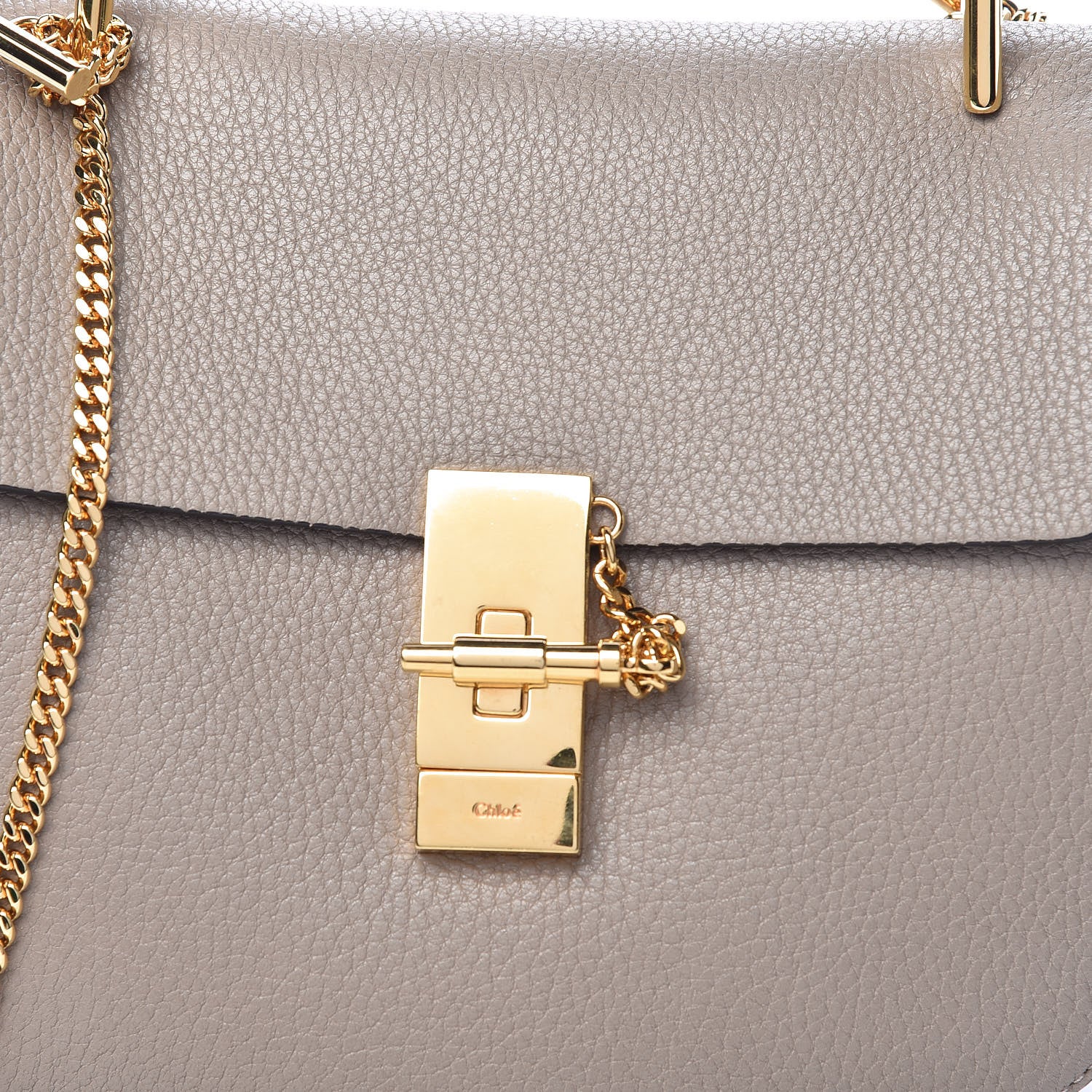 Chloe Grained Lambskin Drew Shoulder Bag Motty Grey 10 of 10