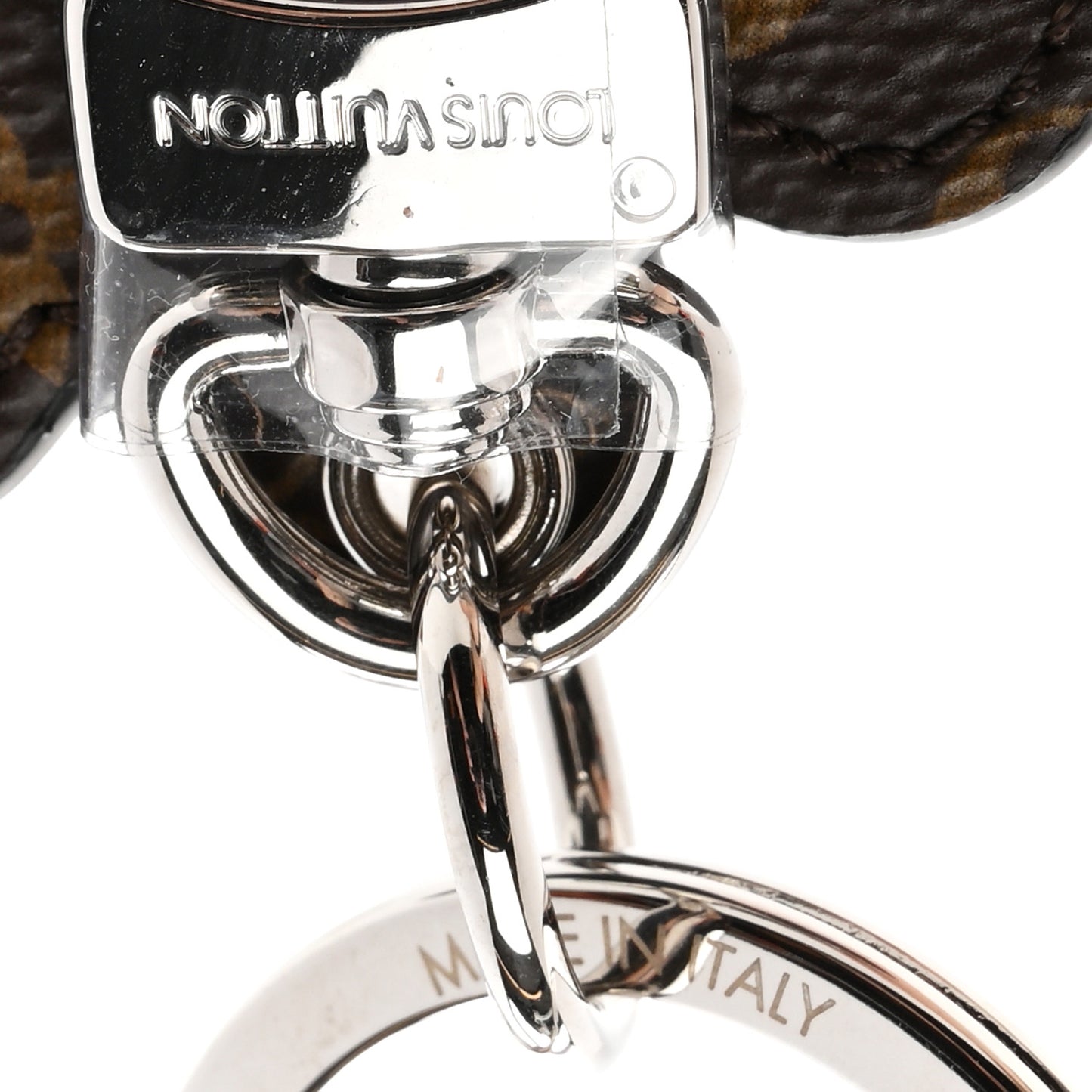 Monogram Teddy Bear Bag Charm Key Holder Brown