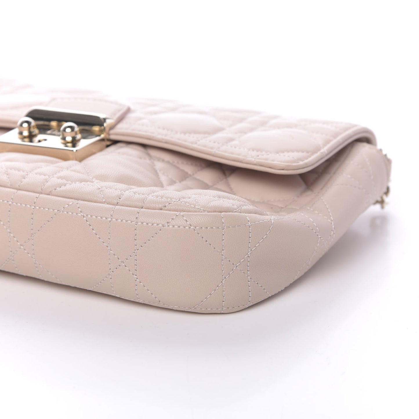 Lambskin Cannage Miss Dior Promenade Pouch Rose Poudre